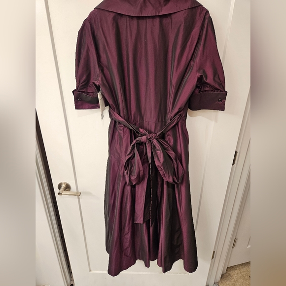 NWT - Satin Taffeta Jones New York "Merlot" Iridescent Midi Dress - Size 16 - Picture 3 of 16